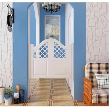 Imagem de Portas De Balanço Do Café Do Salão, Dobradiças De Aço Inoxidável Do Pinho Contínuo Taxa Da Porta Da Barra Meia Porta Da Cintura, Divisória Feita, White, W90xH90cm(35.43x35.43in)
