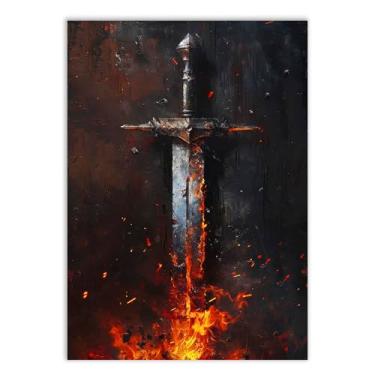 Imagem de Placa Decorativa Espada Mitológica Excalibur Decoração Poster Quarto Sala