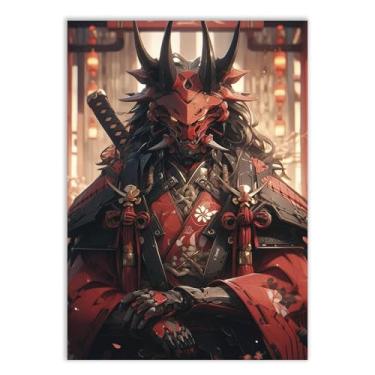 Imagem de Placa Decorativa Samurai Oni Robo Anime Cyberpunk Decoração Poster Quarto Sala