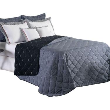 Imagem de Kit Cobre Leito Dupla Face Casal Queen Bordado Renove 7 Peças Hipercal 400 Fios 100% Po...