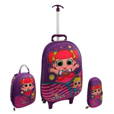 Imagem de KIT MOCHILA ESCOLAR 2 RODAS LANCHEIRA E ESTOJO DOLL-Feminino