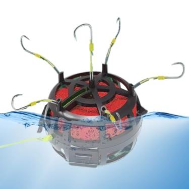 Imagem de Gaiola de Isca para Pesca - Gaiolas de Iscas para Pesca e Aparelhos de | Gaiola Giratória 360 Graus com 6 Anzóis para Presente Marido Tilápia Bagre Viagem Acampamento