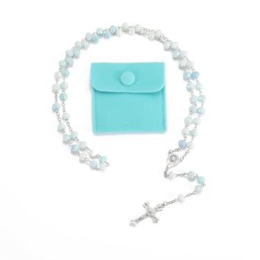 Imagem de RONG YAN SHENG SHI Rosário moderno católico para mulheres - rosário de cristal colorido gradiente, bolsa de botão de estilo simples de cor sólida, presentes para mulheres, 50cm, Zinco, Sem Pedra