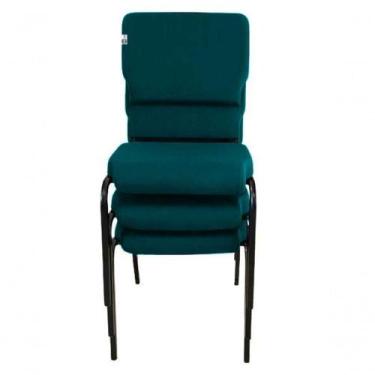Imagem de 03 Cadeiras Empilhável Para Igrejas Evangélicas Linha Church Verde - D