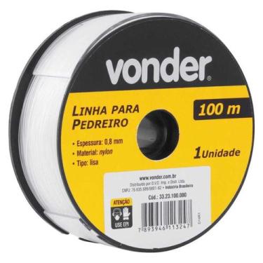 Imagem de Linha de Pedreiro Lisa em Nylon 1 Rolo 0,80mm x 100mt Vonder - 000084