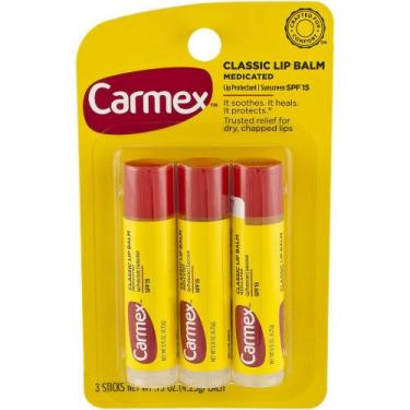 Imagem de Carmex Lip Balm Bastão Hidratante Labial Kit Com 3 Unidades