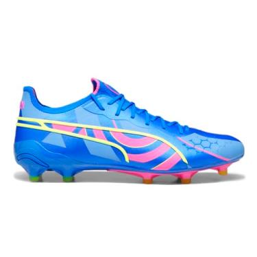 Imagem de PUMA Chuteira masculina King Ultimate Energy Firm Ground/Ag Chuteiras de futebol com chuteiras - terra firme - azul - tamanho 8 M