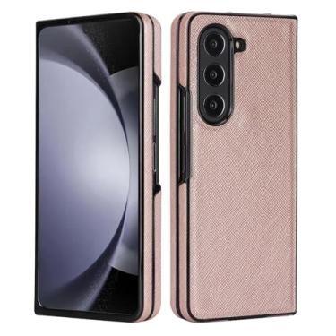 Imagem de Capa para Galaxy Z Fold6 em couro granulado rígido, à prova de choque e proteção contra quedas (para Galaxy Z Fold6/rosa)