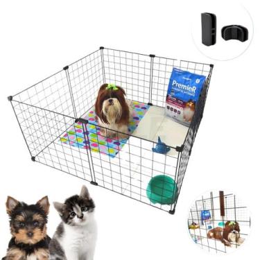 Imagem de Gaiola Modular Pet 8 Telas 40x40cm Tela Aramada Coelho Gato Cachorro P