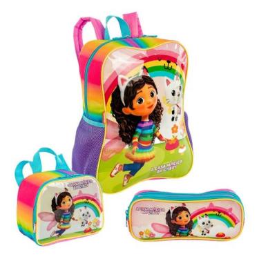Imagem de Kit Mochila De Costa Lancheira E Estojo Gabby Fadas Sestini