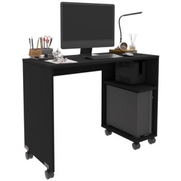Imagem de Escrivaninha Mesa de Computador Com Suporte CPU Sala Quarto Estudo (Preto)