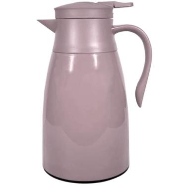 Imagem de Garrafa De Café Térmica 1Litro com Isolamento a Vácuo com Alça Ergônomica e Tampa com Sistema Anti-Vazamento Vedado em Silicone Corta Pingo (ROSA)