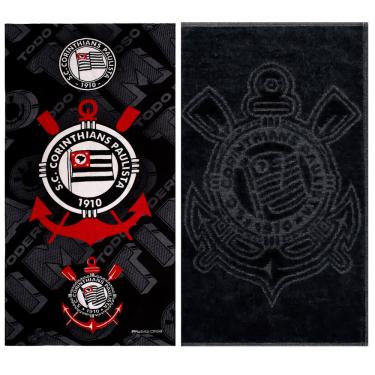 Imagem de Kit 2 Toalhas Corinthians Banho Praia e Piscina Oficial Clubes do Brasil Brasão Relevo Licenciado Buettner