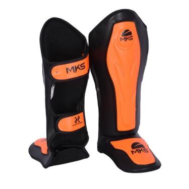 Imagem de Caneleira MKS Contender Neo em PU, Preto, Laranja, G