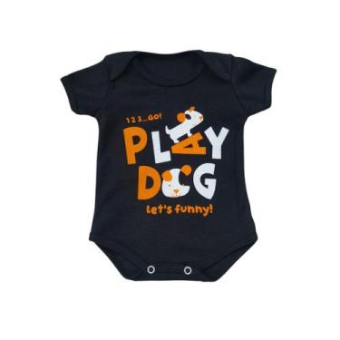 Imagem de Body Infantil Manga Curta Preto Temático Bebê Frase 100% Suedine - Sas