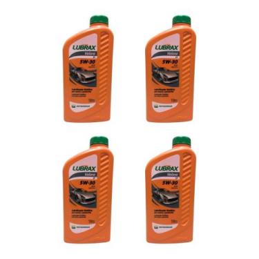Imagem de Kit 4 Óleos Motor 5W30 Sintético Lubrax Valora SP API SP 1 Litro - PET