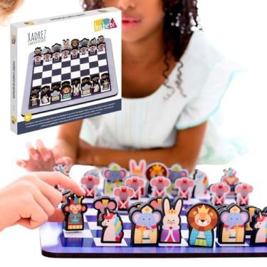Imagem de Brinquedo Infantil Jogo Educativo Xadrez Presente Criança 4 5 6 7 anos