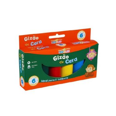 Imagem de Gizão de Cera Premium Escolar Meu Primeiro Giz 6 Cores - Leo&Leo