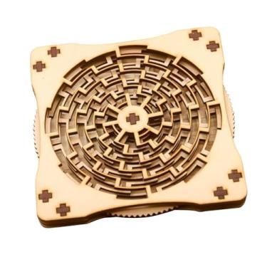 Imagem de Fenteer Porta-copos de madeira quadrado, novidade, proteção de mesa rústica, brinquedo giratório para mesa de jantar, de centro, bar, escritório, fazenda, Style C