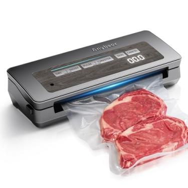 Imagem de Anybear Máquina seladora a vácuo 90 kPa 120 W com largura de vedação multifuncional para armazenamento de alimentos, bolsa de corte integrada, display digital