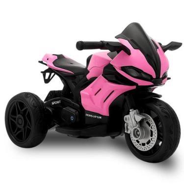 Imagem de Mini Moto Elétrica Racing Pedal Bateria 6v Com Luz e Som - Brinq Kids,