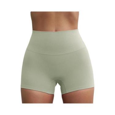 Imagem de Shorts de Yoga Feminino - Compressão, Cor Sólida, Confortável e Sexy, 