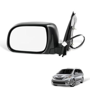 Imagem de Espelho retrovisor lateral aquecido lado esquerdo do motorista dobrável compatível com Toyota Sienna 2004-2010 substitui 87940AE020 TO1320205