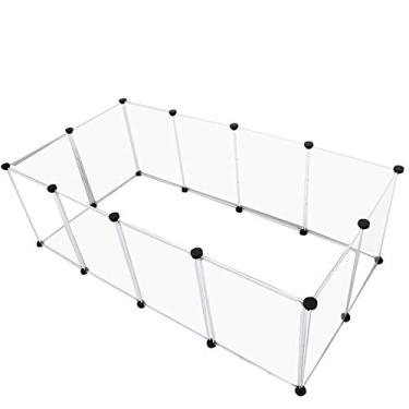 Imagem de Xixian Pet Rabine Com Porta, 12 Painel Grande Cerca de Cachorro Portátil para Cães Pequenos Gatos Animais de Estimação, Design Transparente, Expansível, Fácil de Instalar, Espaço