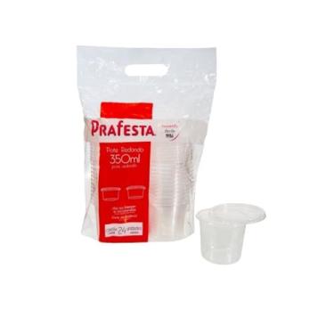 Imagem de Kit 24 Unidades Pote Redondo 350ml com Tampa Transparente