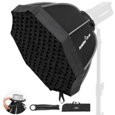 Imagem de AMBITFUL Suporte Bowens Softbox de 60 cm, Softbox octogonal de liberação rápida com difusores/grade de colmeia / bolsa, softbox para fotografia compatível com Godox Aputure Video Studio Light (FS60)