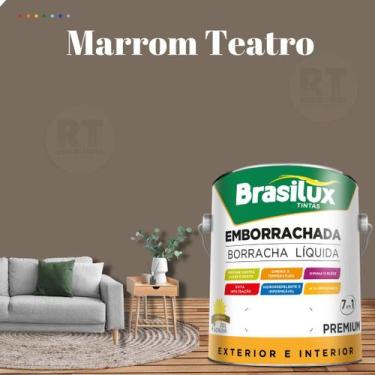 Imagem de Tinta Borracha Líquida Cor Marrom Para Parede 3,2l Acrílica Lavável An