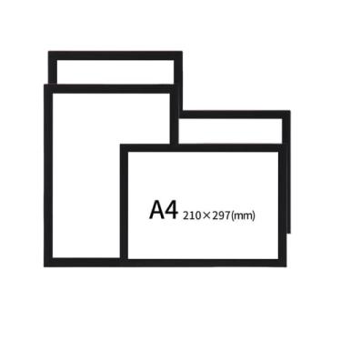 Imagem de Pacote com 4 porta-cartaz autoadesivo, preto, suporte de placa A4 para exibição dupla face, molduras de parede 21,6 x 29,8 cm, moldura de documentos resistente à prova d'água de PVC para sinalização