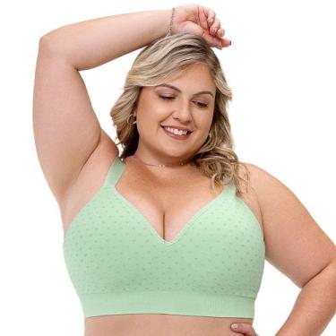 Imagem de Sutiã Comfort Jacquard com Bojo e Renda sem Costura Plus Size Mousse d
