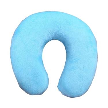 Imagem de Generic Travesseiro de viagem para pescoço, apoio de cabeça ergonômico, portátil, confortável, espuma de memória, suporte para cabeça e pescoço, para, Azul