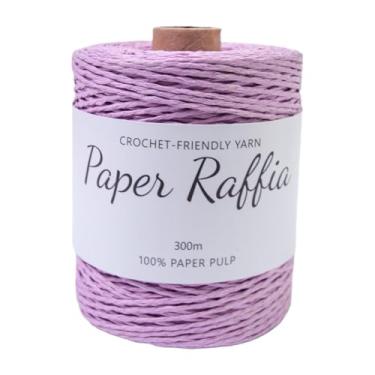 Imagem de predolo Fio de papel de ráfia, corda de papel, fita de ráfia, fio para artesanato, chapéu de sol, cesta, bolsas de crochê, Violeta Claro