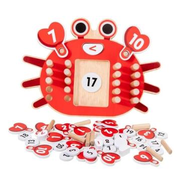 Imagem de Dynwave Calculadora de Caranguejo de Madeira Brinquedos de Desenvolvimento Jogos Educativos para Crianças