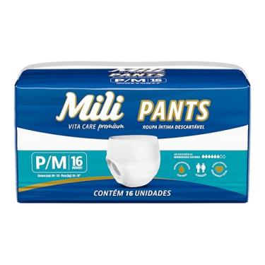 Imagem de Mili Roupa Íntima Descartável Vita Care Premium, Alta Absorção, Formato Pants, Uso Adulto, Tamanho P/M, 16 Unidades