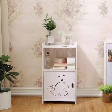 Imagem de Gabinete Armário de armazenamento para banheiro Prateleira à prova d'água para banheiro Com caixa de tecido (Armário Baleia Fofa)