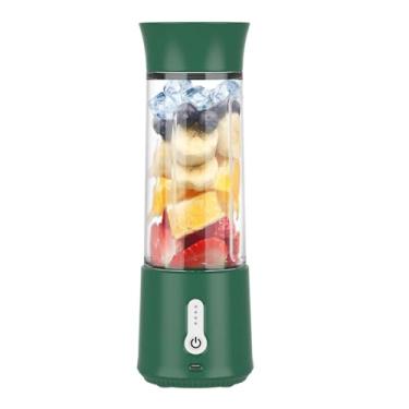 Imagem de Liquidificador portátil com carregamento USB, máquina de smoothie de tamanho pessoal, copo de vidro de 500 ml, lâminas de aço inoxidável 304 (verde)