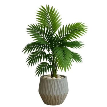 Imagem de Planta Artificial Palmeira Com Vaso Origami Polietileno Arranjo Para D