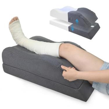 Imagem de Resylp Travesseiros de elevação de perna, travesseiro de cunha para pós-cirurgia, suporte de perna ajustável de espuma viscoelástica para cuidados confortáveis para dor no joelho, quadril, tornozelos