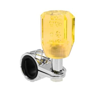 Imagem de INFINAUTO Maçaneta de volante de carro de 43 mm octogonal cristal veículo bola rotadora para caminhonetes SUV Semi-Reboques Vans Barcos Amarelo 1 peça