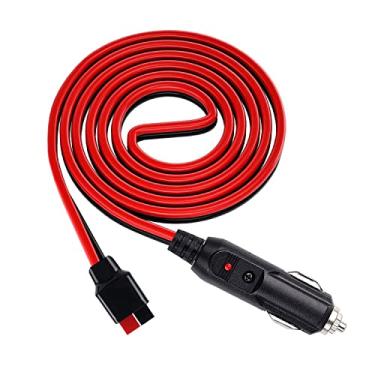 Imagem de OUQYLG Cabo de extensão solar para isqueiro de carro com fusível interno de 15 Amp 14AWG adaptador de cabo de extensão compatível com Anderson com luzes LED - 1 m