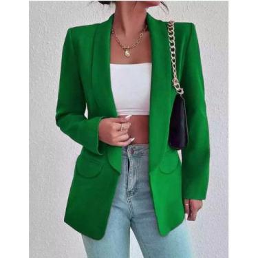 Imagem de Blazer Max Longo Sobretudo Feminino Acinturado Roupas Femininas Tendên