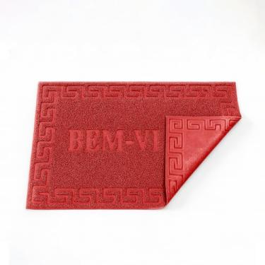 Imagem de 3 Tapetes Capacho Vinil Emborrachado 40 x 60 Porta Entrada Casa Apartamento Antiderrapante (3, Vermelho)