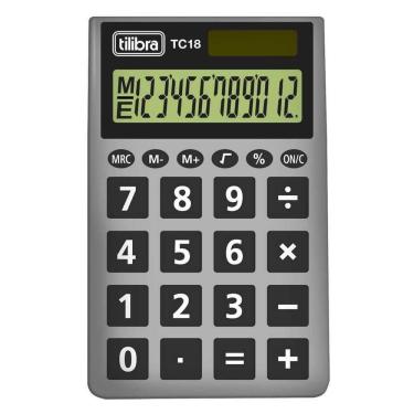 Imagem de Calculadora 12 Dig Tc18 Cinza Tilibra