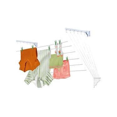 Imagem de SECALUX VARAL DE PAREDE/TETO PRÁTICO – AÇO – BRANCO – 1,40M