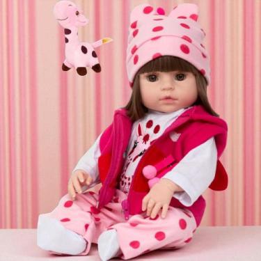 Imagem de Bebe Reborn Realista Menina Girafinha Pode Dar Banho 46cm - Cegonha Re