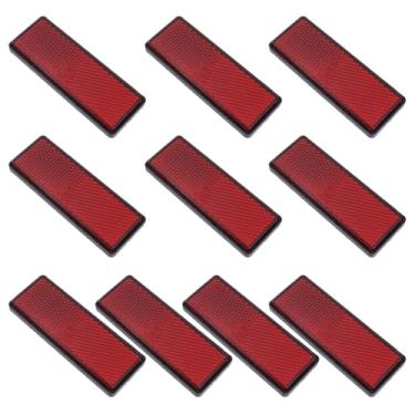 Imagem de Meprotal 10 refletores de reboque de 8,7 cm 87 mm refletores retangulares vermelhos de plástico para caixa de correio, motobikes, trailers, caminhões, barcos, SUV's, trailers