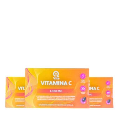 Imagem de Kit Vitamina C 1.000MG QMaisVits 90 Cápsulas Softgel